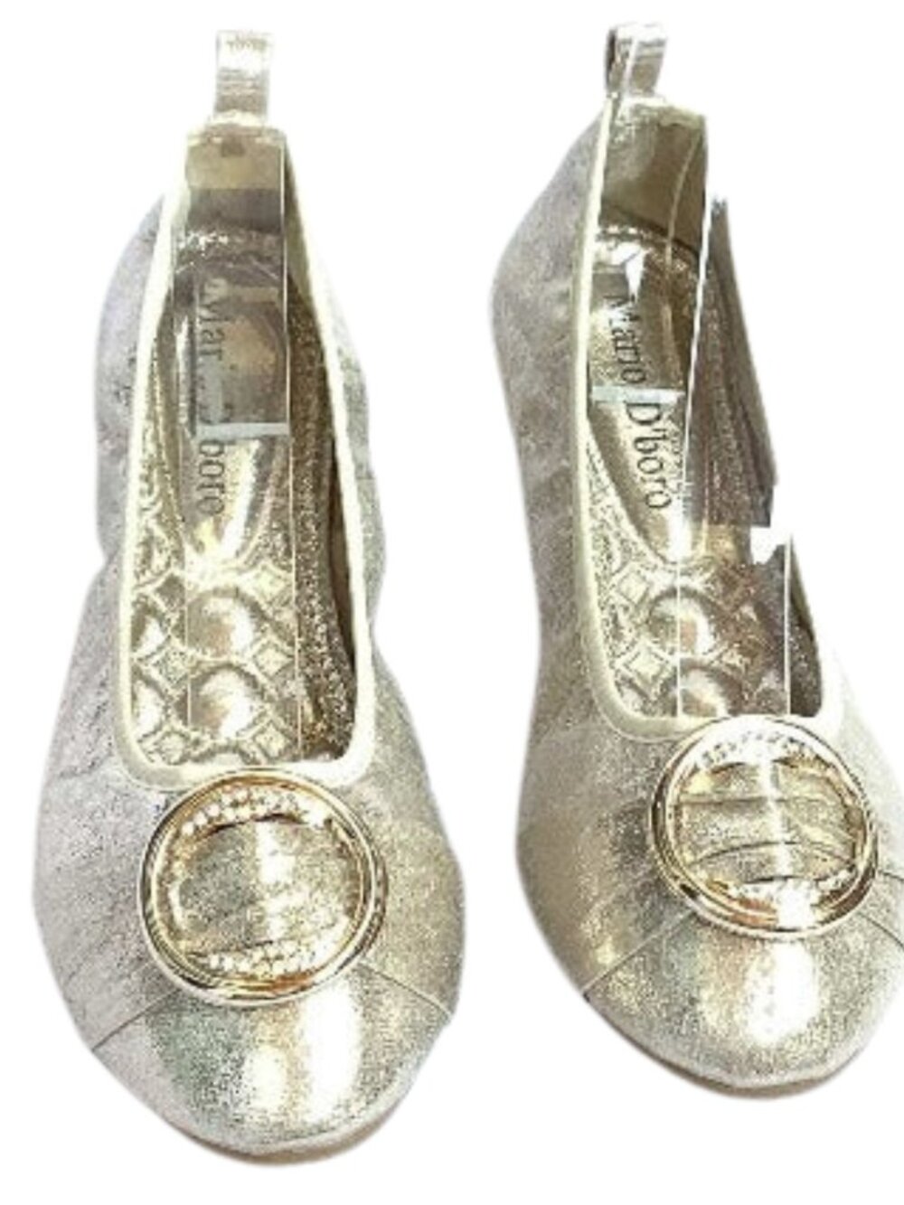 Flats Metallic Gold Flat Ballerina Shoes Never Worn Comfortable